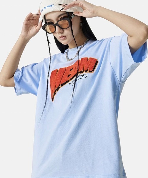 MR.ENJOY DA MONEY(ミスターエンジョイダマネー)の「【MR. ENJOY DA MONEY/ミスターエンジョイダマニー】MEDM Impact Tee/ロゴT 半袖T(Tシャツ/カットソー・メンズ・ホワイト/ブラック/スカイブルー・L/XL)」の3枚目の写真