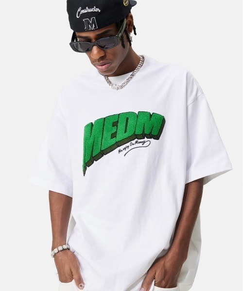 MR.ENJOY DA MONEY(ミスターエンジョイダマネー)の「【MR. ENJOY DA MONEY/ミスターエンジョイダマニー】MEDM Impact Tee/ロゴT 半袖T(Tシャツ/カットソー・メンズ・ホワイト/ブラック/スカイブルー・L/XL)」の4枚目の写真