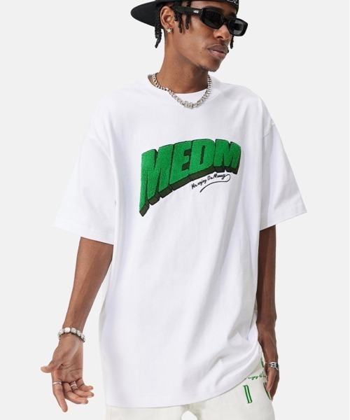 MR.ENJOY DA MONEY(ミスターエンジョイダマネー)の「【MR. ENJOY DA MONEY/ミスターエンジョイダマニー】MEDM Impact Tee/ロゴT 半袖T(Tシャツ/カットソー・メンズ・ホワイト/ブラック/スカイブルー・L/XL)」の5枚目の写真