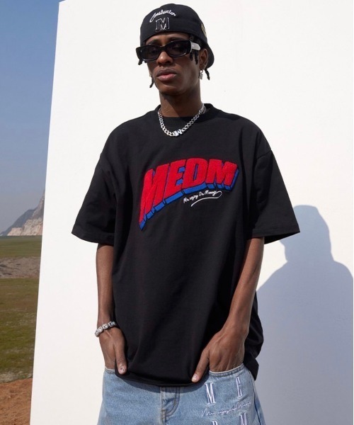 MR.ENJOY DA MONEY(ミスターエンジョイダマネー)の「【MR. ENJOY DA MONEY/ミスターエンジョイダマニー】MEDM Impact Tee/ロゴT 半袖T(Tシャツ/カットソー・メンズ・ホワイト/ブラック/スカイブルー・L/XL)」の6枚目の写真