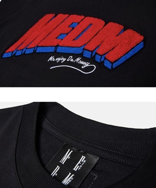 MR.ENJOY DA MONEY(ミスターエンジョイダマネー)の「【MR. ENJOY DA MONEY/ミスターエンジョイダマニー】MEDM Impact Tee/ロゴT 半袖T(Tシャツ/カットソー・メンズ・ホワイト/ブラック/スカイブルー・L/XL)」の7枚目の写真