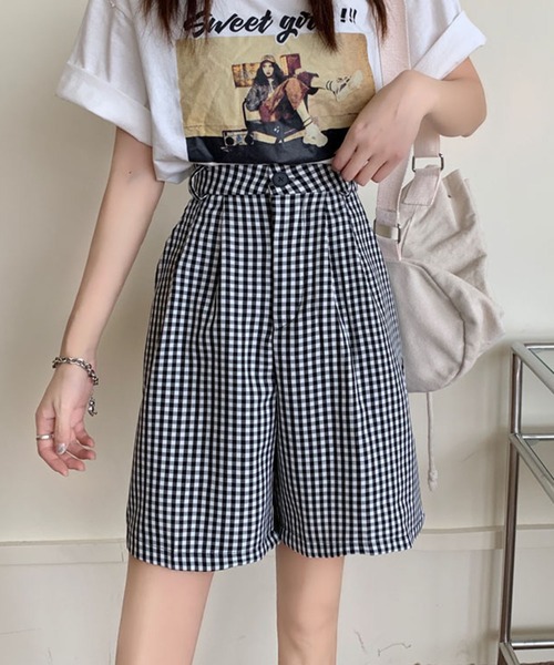 Jewelobe(ジュエローブ)の「ギンガムチェックショートパンツ(その他パンツ・レディース・ブラック・M/L)」の2枚目の写真