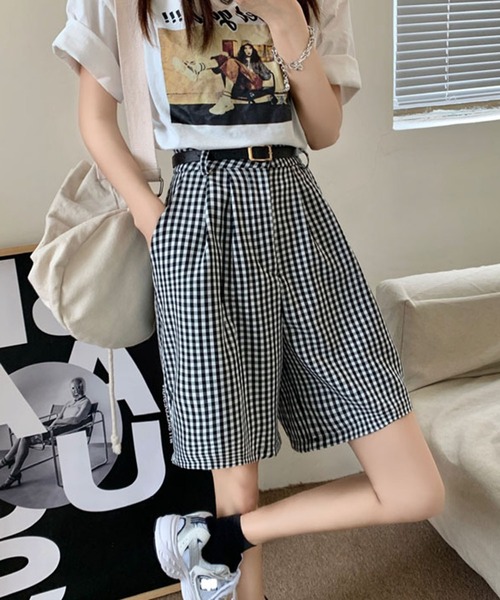 Jewelobe(ジュエローブ)の「ギンガムチェックショートパンツ(その他パンツ・レディース・ブラック・M/L)」の4枚目の写真