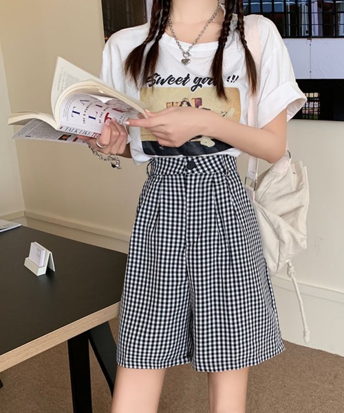 Jewelobe(ジュエローブ)の「ギンガムチェックショートパンツ(その他パンツ・レディース・ブラック・M/L)」の7枚目の写真