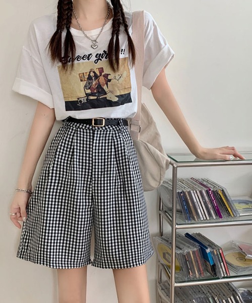 Jewelobe(ジュエローブ)の「ギンガムチェックショートパンツ(その他パンツ・レディース・ブラック・M/L)」の8枚目の写真