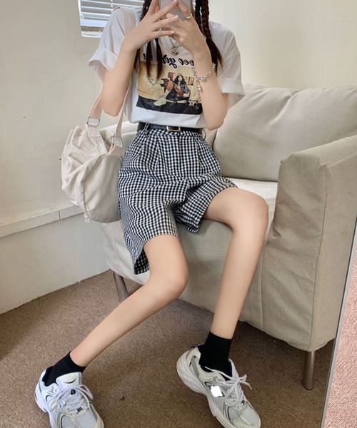 Jewelobe(ジュエローブ)の「ギンガムチェックショートパンツ(その他パンツ・レディース・ブラック・M/L)」の10枚目の写真