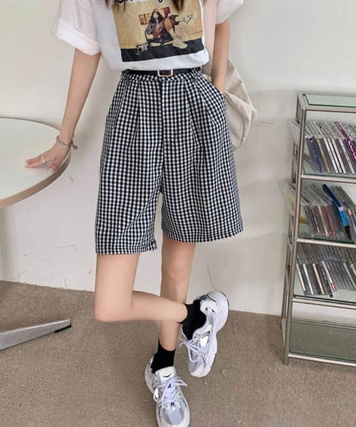 Jewelobe(ジュエローブ)の「ギンガムチェックショートパンツ(その他パンツ・レディース・ブラック・M/L)」の12枚目の写真