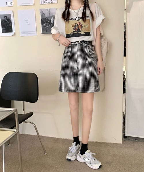 Jewelobe(ジュエローブ)の「ギンガムチェックショートパンツ(その他パンツ・レディース・ブラック・M/L)」の13枚目の写真