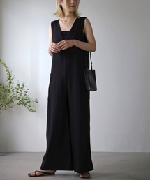 UNFIELD | 【2022 S/S New Arrival】麻混バックリボンサロペット(サロペット/オーバーオール)