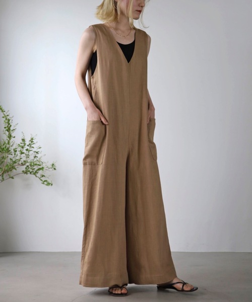 UNFIELD(アンフィールド)の「【UNFIELD】麻混バックリボンサロペット(サロペット/オーバーオール・レディース・ブラック/ベージュ・FREE)」の17枚目の写真