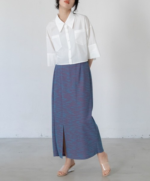 VACANCY（ヴァカンシー）の「SET UP ミックスカラーペンシルスカート（スカート・レディース・ブラック/ブルー・FREE）」の16枚目の写真