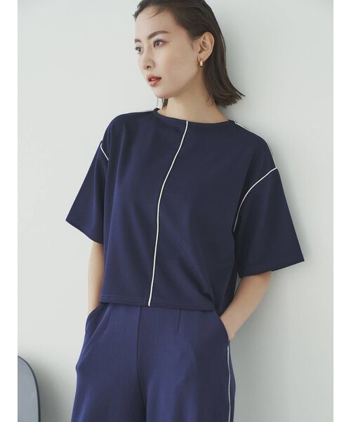 COTORICA(コトリカ)の「【THE DAYZ TOKYO】パイピングデザインT(Tシャツ/カットソー・レディース・ベージュ/ネイビー・FREE)」の3枚目の写真