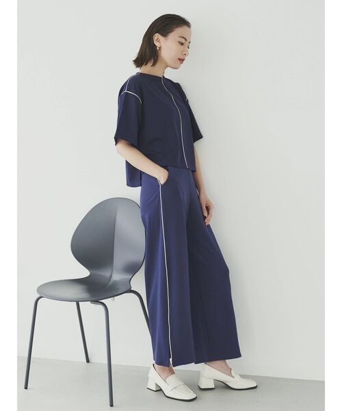 COTORICA(コトリカ)の「【THE DAYZ TOKYO】パイピングデザインT(Tシャツ/カットソー・レディース・ベージュ/ネイビー・FREE)」の4枚目の写真