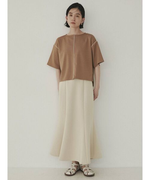 COTORICA(コトリカ)の「【THE DAYZ TOKYO】パイピングデザインT(Tシャツ/カットソー・レディース・ベージュ/ネイビー・FREE)」の9枚目の写真