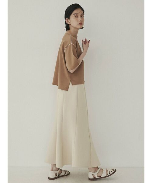 COTORICA(コトリカ)の「【THE DAYZ TOKYO】パイピングデザインT(Tシャツ/カットソー・レディース・ベージュ/ネイビー・FREE)」の10枚目の写真