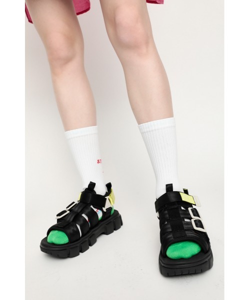 SLY(スライ)の「JQ SOCKS ジャガード ソックス(ソックス/靴下・レディース・ホワイト/ブラック/レッド・FREE)」の6枚目の写真