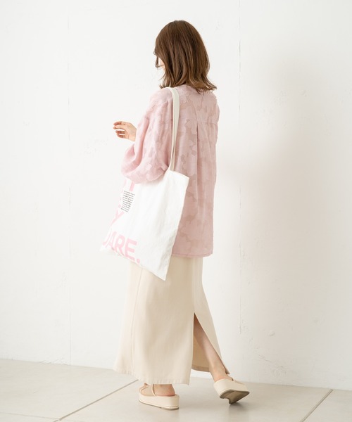 Kastane（カスタネ）の「【新色追加/WEB限定カラーあり】シアージャガードレースシャツ（シャツ/ブラウス・レディース・アイボリー/ピンク/グリーン/ブラック・FREE）」の5枚目の写真