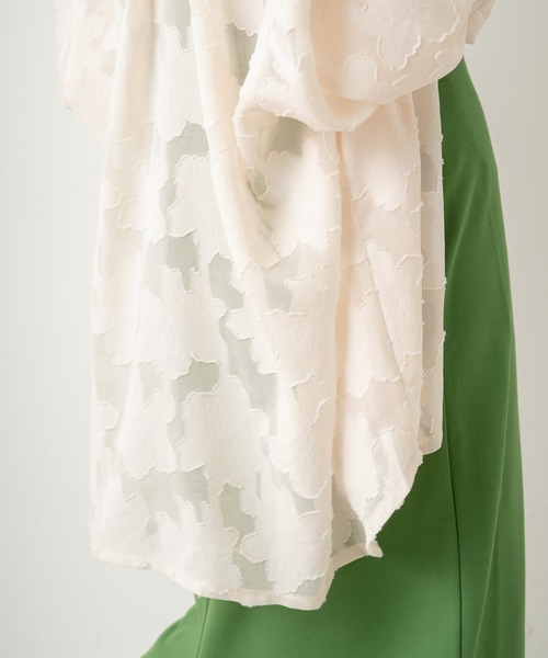Kastane（カスタネ）の「【新色追加/WEB限定カラーあり】シアージャガードレースシャツ（シャツ/ブラウス・レディース・アイボリー/ピンク/グリーン/ブラック・FREE）」の10枚目の写真