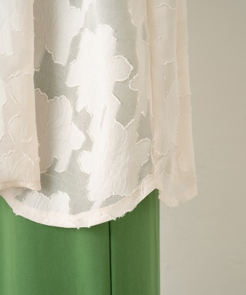 Kastane（カスタネ）の「【新色追加/WEB限定カラーあり】シアージャガードレースシャツ（シャツ/ブラウス・レディース・アイボリー/ピンク/グリーン/ブラック・FREE）」の19枚目の写真