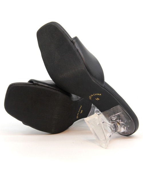 Sugar Sugar（シュガーシュガー）の「【SUGAR SUGAR シュガーシュガー】スクエアクリアヒールミュールサンダル（サンダル・レディース・ブラック/シルバー/ゴールド/グリーン・LL/S/M/L）」の17枚目の写真