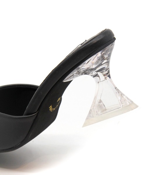 Sugar Sugar（シュガーシュガー）の「【SUGAR SUGAR シュガーシュガー】スクエアクリアヒールミュールサンダル（サンダル・レディース・ブラック/シルバー/ゴールド/グリーン・LL/S/M/L）」の7枚目の写真