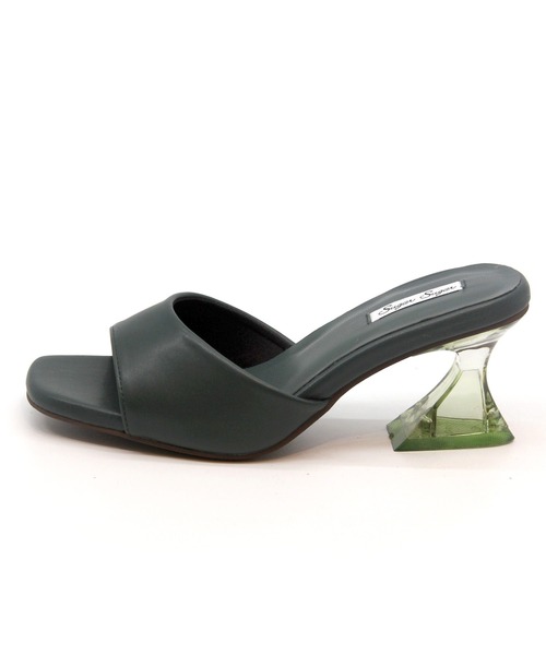 Sugar Sugar（シュガーシュガー）の「【SUGAR SUGAR シュガーシュガー】スクエアクリアヒールミュールサンダル（サンダル・レディース・ブラック/シルバー/ゴールド/グリーン・LL/S/M/L）」の19枚目の写真