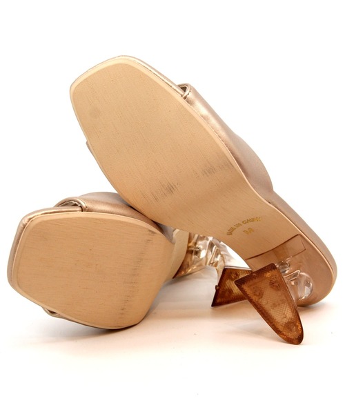 Sugar Sugar（シュガーシュガー）の「【SUGAR SUGAR シュガーシュガー】スクエアクリアヒールミュールサンダル（サンダル・レディース・ブラック/シルバー/ゴールド/グリーン・LL/S/M/L）」の14枚目の写真