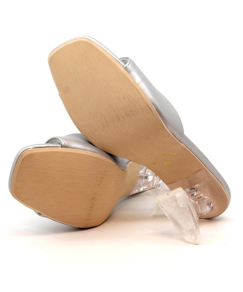 Sugar Sugar（シュガーシュガー）の「【SUGAR SUGAR シュガーシュガー】スクエアクリアヒールミュールサンダル（サンダル・レディース・ブラック/シルバー/ゴールド/グリーン・LL/S/M/L）」の18枚目の写真