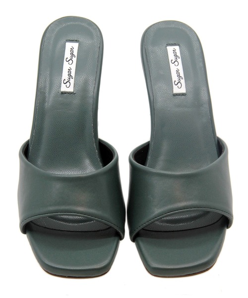 Sugar Sugar（シュガーシュガー）の「【SUGAR SUGAR シュガーシュガー】スクエアクリアヒールミュールサンダル（サンダル・レディース・ブラック/シルバー/ゴールド/グリーン・LL/S/M/L）」の22枚目の写真