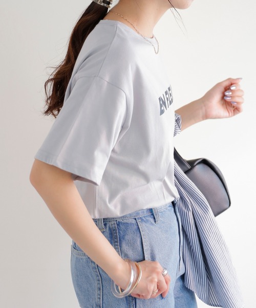 DISCOAT（ディスコート）の「【WEB限定】立体ロゴTシャツ（Tシャツ/カットソー・レディース・ライトグレー/ピンク/ホワイト×グリーン/ホワイト×グレー/ホワイト×ピンク/グレー系その他/オフホワイト/ネイビー・FREE/MEDIUM）」の15枚目の写真