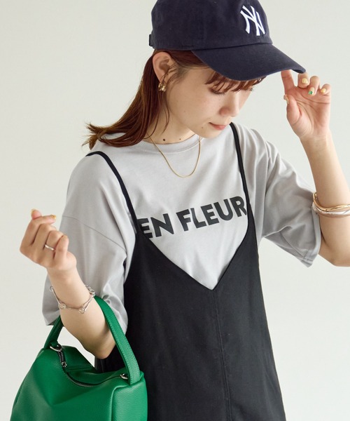 DISCOAT（ディスコート）の「【WEB限定】立体ロゴTシャツ（Tシャツ/カットソー・レディース・ライトグレー/ピンク/ホワイト×グリーン/ホワイト×グレー/ホワイト×ピンク/グレー系その他/オフホワイト/ネイビー・FREE/MEDIUM）」の21枚目の写真