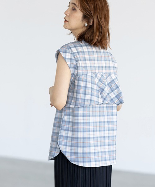 GeeRA(ジーラ)の「バックフリルシャツブラウス(シャツ/ブラウス・レディース・ブルー/ブラック・MEDIUM/LARGE/X-LARGE)」の16枚目の写真