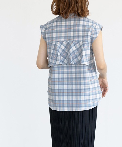 GeeRA(ジーラ)の「バックフリルシャツブラウス(シャツ/ブラウス・レディース・ブルー/ブラック・MEDIUM/LARGE/X-LARGE)」の19枚目の写真