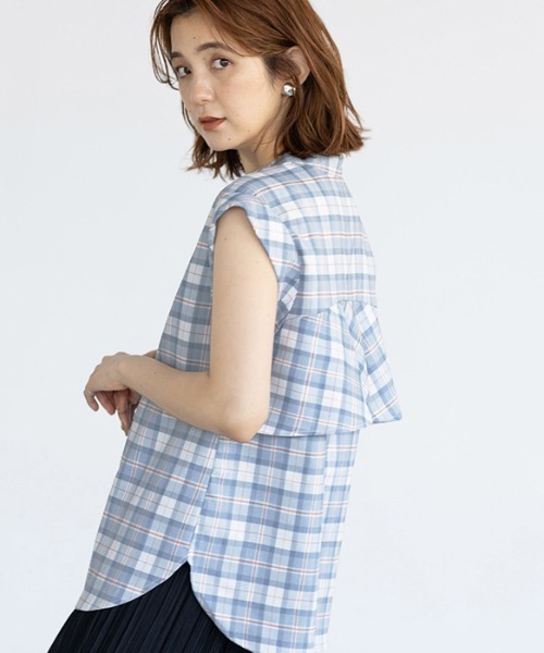 GeeRA(ジーラ)の「バックフリルシャツブラウス(シャツ/ブラウス・レディース・ブルー/ブラック・MEDIUM/LARGE/X-LARGE)」の10枚目の写真