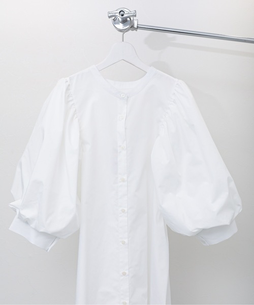 ap retro（アプレトロ）の「ボリュームスリーブシャツワンピース（シャツワンピース・レディース・ホワイト/ブラック・FREE）」の14枚目の写真