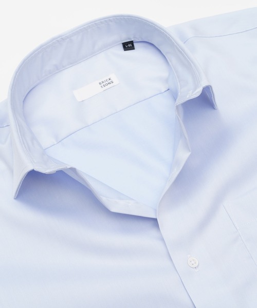 BRICK & SONS(ブリックアンドサンズ)の「イージーケアスマートドレスシャツ<サックス>(ビジネスシャツ・メンズ・サックスブルー・首回り37cm-裄丈82cm/首回り39cm-裄丈80cm/首回り39cm-裄丈84cm/首回り41cm-裄丈82cm/首回り41cm-裄丈86cm/首回り42cm-裄丈86cm)」の2枚目の写真