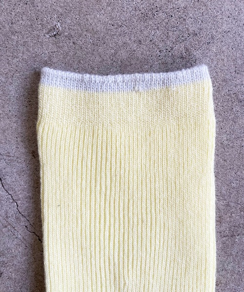 SHIZUTA（シズタ）の「SZT:配色ライン　クルーリブソックス 　S　M　L　子供ソックス　大人ソックス（ソックス/靴下・レディース・ネイビー/モスグリーン/ストーン/レディッシュグレー/ライトイエロー/ライラック/スモークピンク/グレイッシュベージュ・S/M/L）」の17枚目の写真