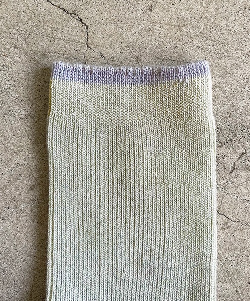 SHIZUTA（シズタ）の「SZT:配色ライン　クルーリブソックス 　S　M　L　子供ソックス　大人ソックス（ソックス/靴下・レディース・ネイビー/モスグリーン/ストーン/レディッシュグレー/ライトイエロー/ライラック/スモークピンク/グレイッシュベージュ・S/M/L）」の14枚目の写真