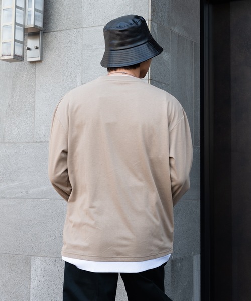 Blue Standard (ブルースタンダード)の「【BLUE STANDARD/ブルースタンダード】ZEROSTAIN ゼロステイン 汗染みの目立ちにくいTシャツ UVカット 撥水性 ビッグシルエット フェイクレイヤードロンT(Tシャツ/カットソー・メンズ・ホワイト/ダークブルー/オリーブ/ベージュ/ブルー/ブラック・MEDIUM/X-LARGE/LARGE)」の21枚目の写真
