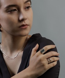 「ieLS」SV925 シルバー ユニセックス デザイン リング フリーサイズA