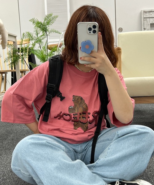 kutir(クティール)の「アソートTシャツ(Tシャツ/カットソー・レディース・ネイビー/ライトブルー/グリーン/オレンジ/ブラック/ピンク・FREE)」の5枚目の写真