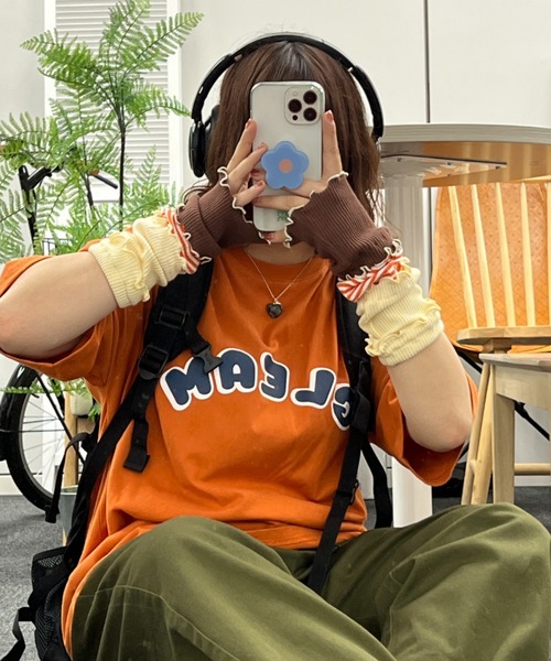 kutir(クティール)の「アソートTシャツ(Tシャツ/カットソー・レディース・ネイビー/ライトブルー/グリーン/オレンジ/ブラック/ピンク・FREE)」の6枚目の写真