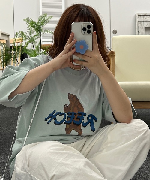 kutir(クティール)の「アソートTシャツ(Tシャツ/カットソー・レディース・ネイビー/ライトブルー/グリーン/オレンジ/ブラック/ピンク・FREE)」の3枚目の写真