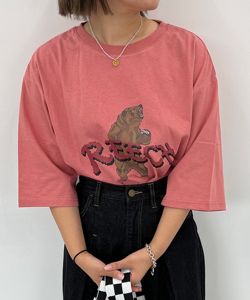 kutir(クティール)の「アソートTシャツ(Tシャツ/カットソー・レディース・ネイビー/ライトブルー/グリーン/オレンジ/ブラック/ピンク・FREE)」の13枚目の写真