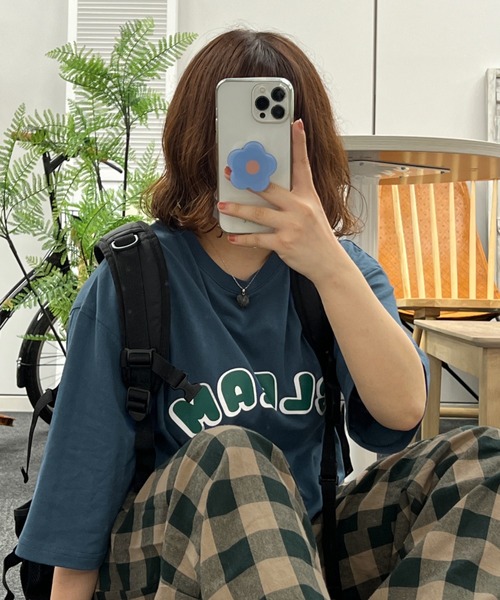 kutir(クティール)の「アソートTシャツ(Tシャツ/カットソー・レディース・ネイビー/ライトブルー/グリーン/オレンジ/ブラック/ピンク・FREE)」の11枚目の写真