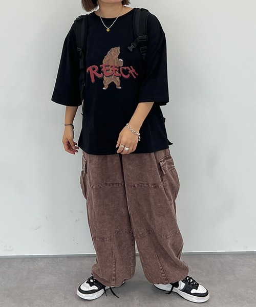 kutir(クティール)の「アソートTシャツ(Tシャツ/カットソー・レディース・ネイビー/ライトブルー/グリーン/オレンジ/ブラック/ピンク・FREE)」の8枚目の写真