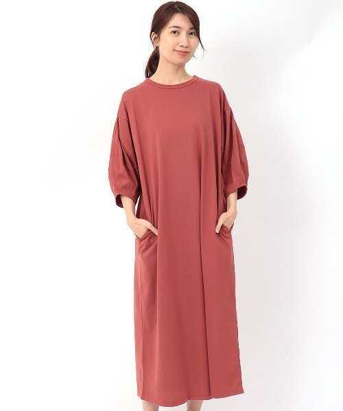 チチカカ（チチカカ）の「タックスリーブコンビワンピース（ワンピース・レディース・ブラウン/レッド/グリーン・FREE）」の11枚目の写真