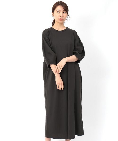 チチカカ（チチカカ）の「タックスリーブコンビワンピース（ワンピース・レディース・ブラウン/レッド/グリーン・FREE）」の9枚目の写真