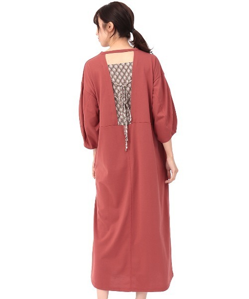 チチカカ（チチカカ）の「タックスリーブコンビワンピース（ワンピース・レディース・ブラウン/レッド/グリーン・FREE）」の15枚目の写真