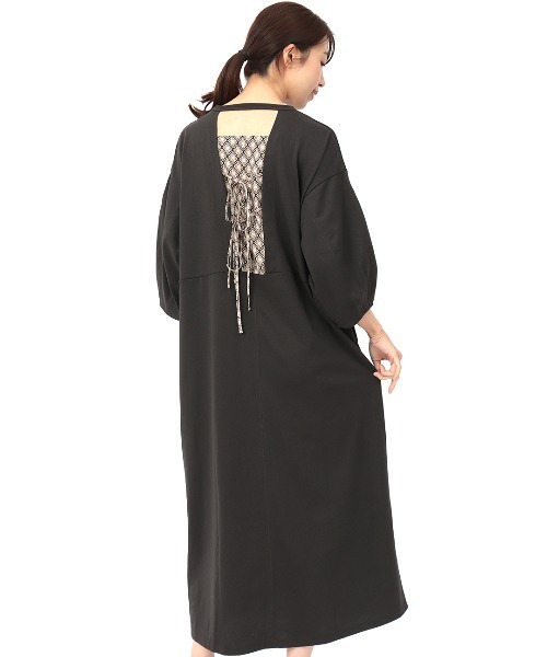 チチカカ（チチカカ）の「タックスリーブコンビワンピース（ワンピース・レディース・ブラウン/レッド/グリーン・FREE）」の13枚目の写真